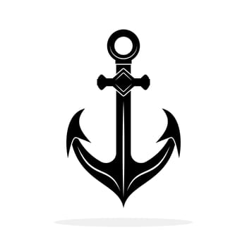 Anchor black icon. Anchor shape symbol. Anchor icon isolated