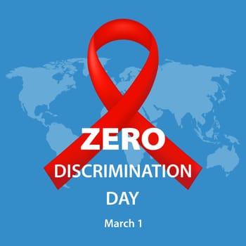 Zero Discrimination Day design with a red ribbon