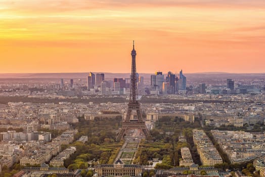 Paris city skyline with eiffel tower cityscape of France 