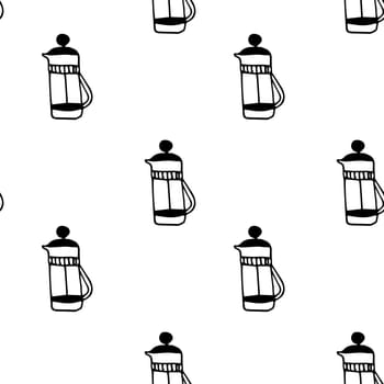 Seamless vector pattern with a French press tool
