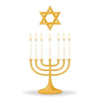 Celebrate Passover with menorah and star of David