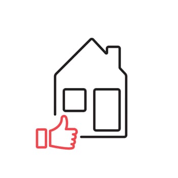Real estate review of quality. Feedback, evaluation of real estate line icon. Property valuation line icon. Vector