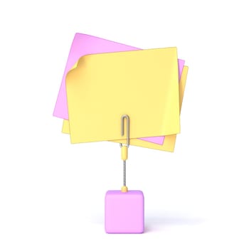 Message card holder with pink base 3D