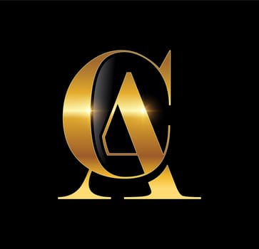 Golden Luxury Monogram Logo Initial Letter CA