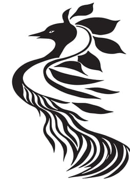 Beauty in Simplicity. Black and White Bird vector Illustration