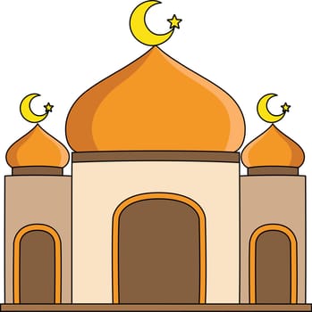 Mosque Cartoon Colored Clipart Illustration