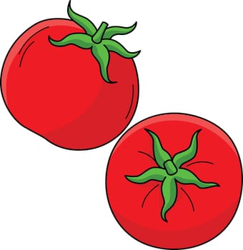 Tomato Fruit Cartoon Colored Clipart Illustration