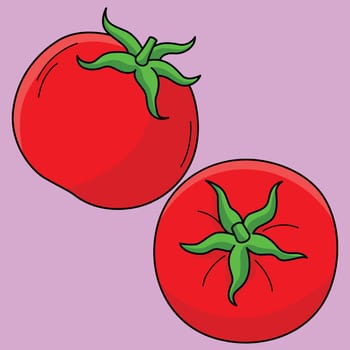 Tomato Fruit Colored Cartoon Illustration