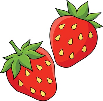 Strawberry Fruit Cartoon Colored Clipart