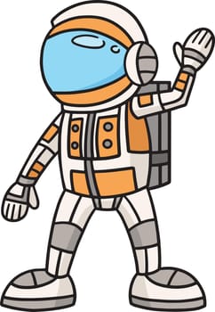 Astronaut Cartoon Colored Clipart Illustration