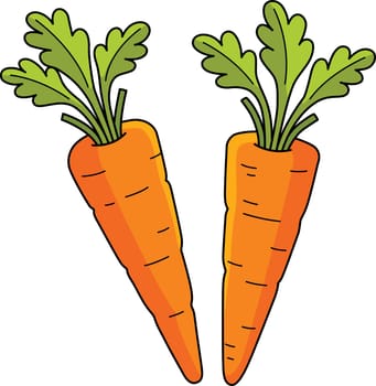 Carrots Vegetable Cartoon Colored Clipart