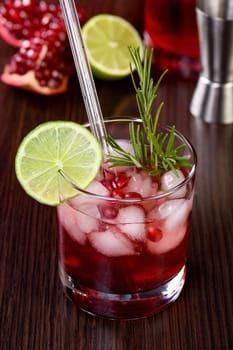 Festive note of the classic Pomegranate Paloma cocktail