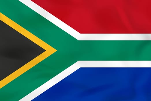 South Africa waving flag. South Africa national flag background texture.