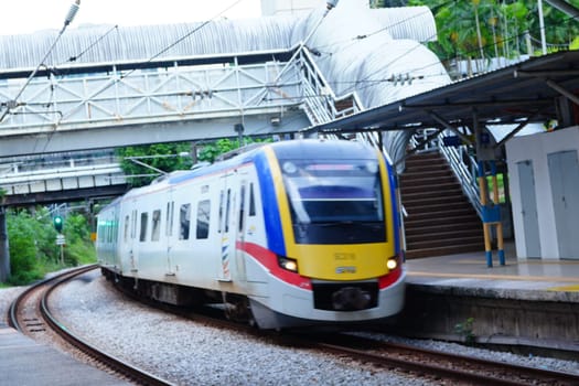 Kuala Lumpur, Malaysia. March 5, 2023. MRT or Mass Rapid Transit train at the station.