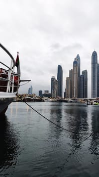 Yachts and boats in Dubai Marina, United Arab Emirates