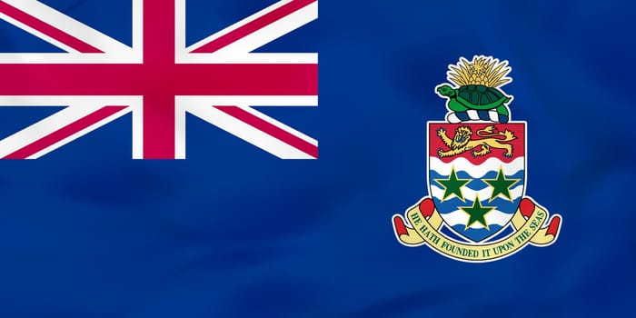Cayman Islands waving flag. Cayman Islands national flag background texture.
