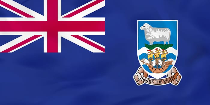 Falkland Islands waving flag. Falkland Islands national flag background texture.
