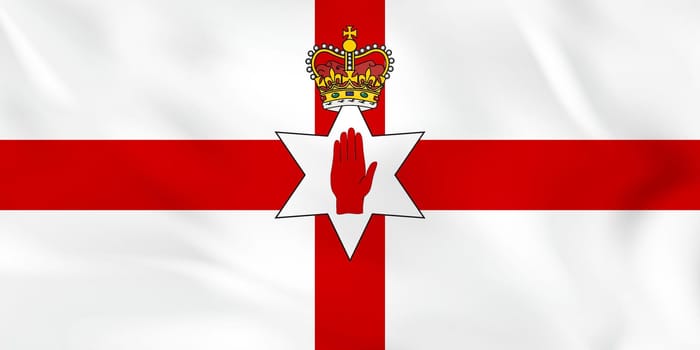 Northern Ireland waving flag. Northern Ireland national flag background texture.