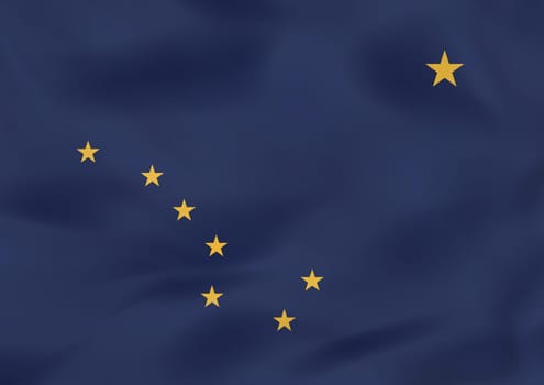 Alaska waving flag. Alaska state flag background texture.