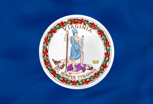 Virginia waving flag. Virginia state flag background texture.