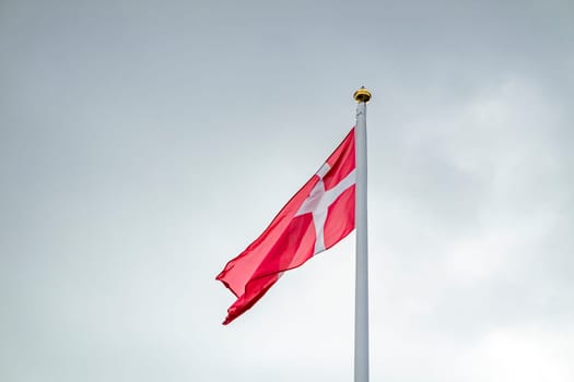Flag of Denmark waving in the wind