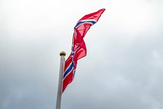 National flag of Norway waving in the wind
