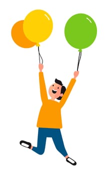 Happy Children with Balloons Vector Illustration. EPS10