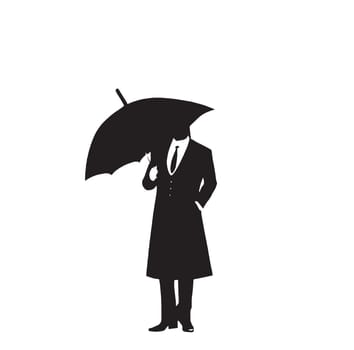black and white silhouette of businessman