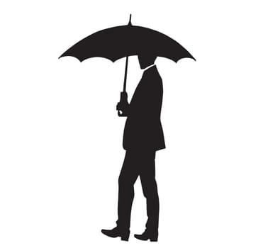 black and white silhouette of businessman