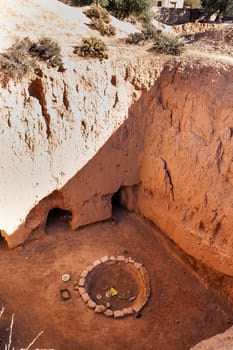 A troglodyte underground Berber house