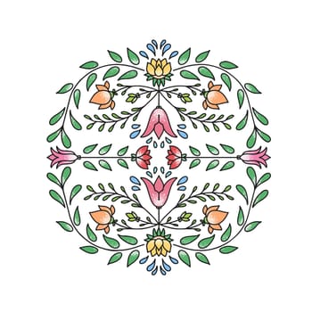 Pattern for decorating a postcard with flowers on a light background