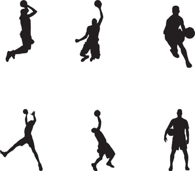 Best Basketball Players silhouettes Vector