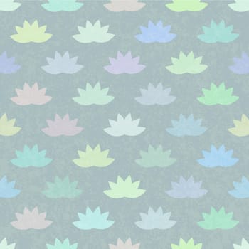 Seamless vector pattern of lotus silhouettes in pastel colors