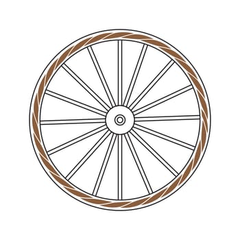 Old wooden wheel icon
