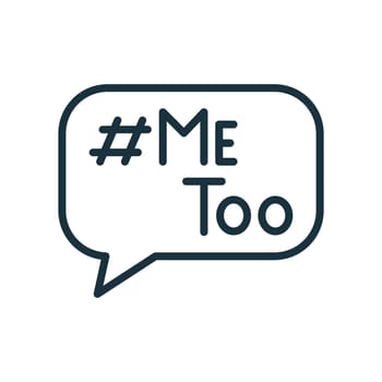 Me Too Hashtag Icon. Gender Equality concept. Movement Against Sexual Harassment, Domestic Violence and Abuse. Me Too Hash Tag Linear Icon. Editable stroke. Vector illustration
