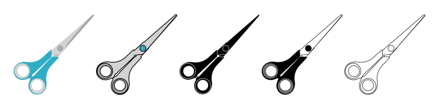 Scissors icons set. Isolated cutting scissors. Pictogram of scissor. Symbol of cutting.