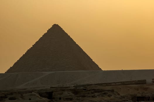 The Pyramid of Khafre at the sunset