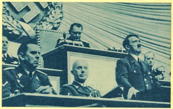 BERLIN, GERMANY - SEPTEMBER 1, 1939: Adolf Hitler had speach to the Reichstag, just before the invasion of Poland.