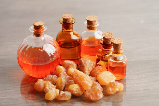 Frankincense or olibanum aromatic resin used in incense and perfumes.