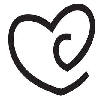 heart figure with black and white lines