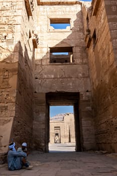 Local population at the archaeological site of Medinet Habu