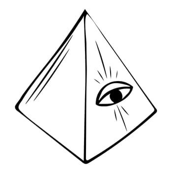 Freemason symbol isolated on white background. masonic pyramid vector illustration