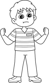 Boy Isolated Coloring Page for Kids