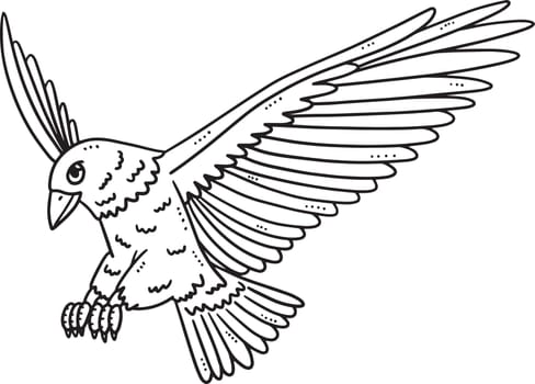 Flying Eagle Isolated Coloring Page