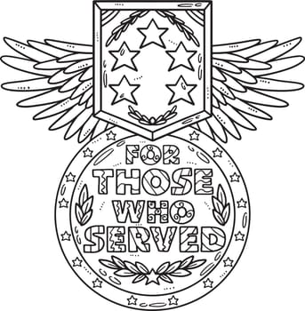 For Those Who Served Medal Isolated Coloring Page