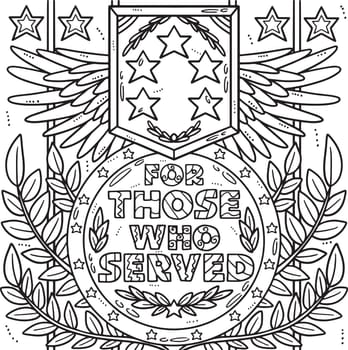 Memorial Day For Those Who Served Medal Coloring