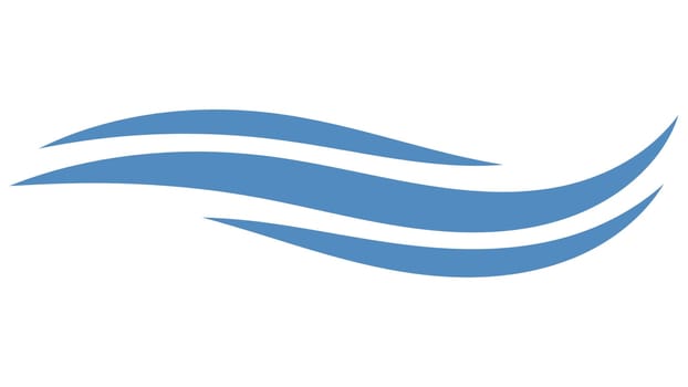 Swoosh wave shape icon, line logo wavy, river clean water