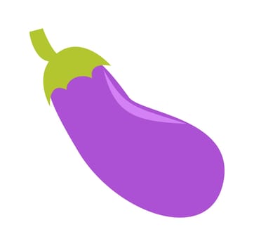 Cartoon eggplant icon. Vector flat vegetable clipart. Aubergine symbol