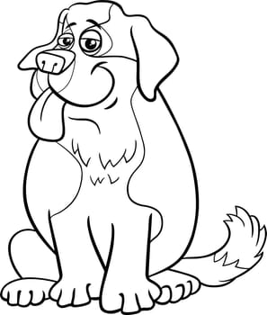 cartoon Saint Bernard purebred dog character coloring page