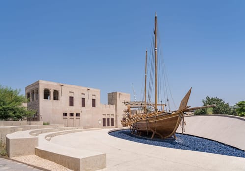 Dhow in Al Shindagha district and museum in Dubai